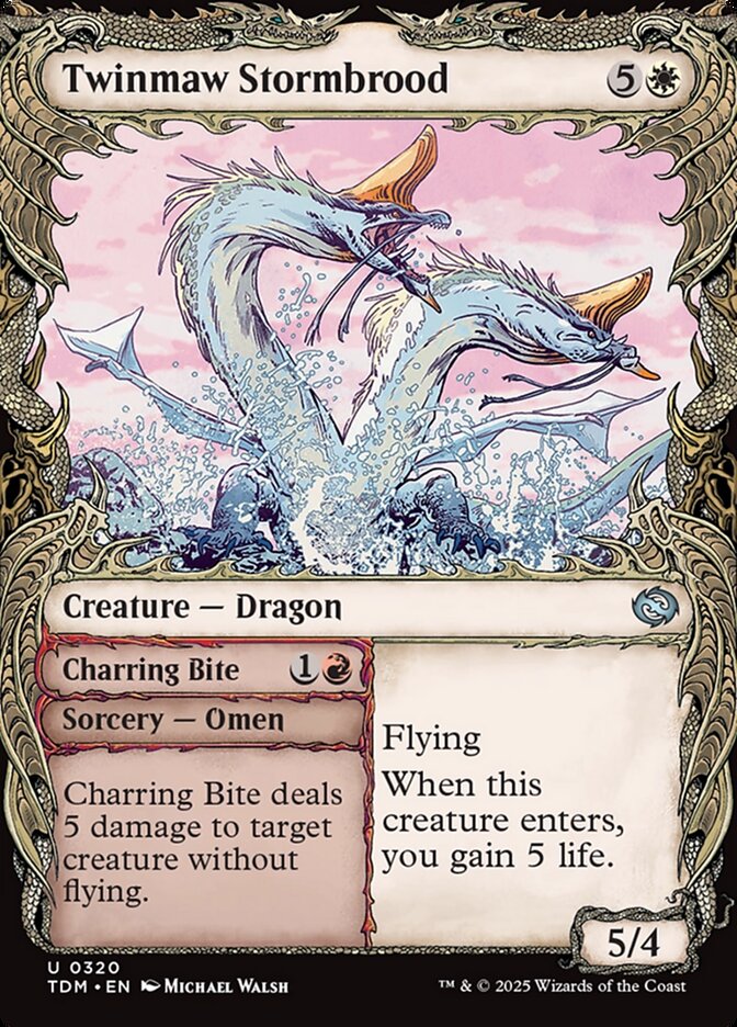 Twinmaw Stormbrood // Charring Bite, Tarkir: dragonstorm Card Art