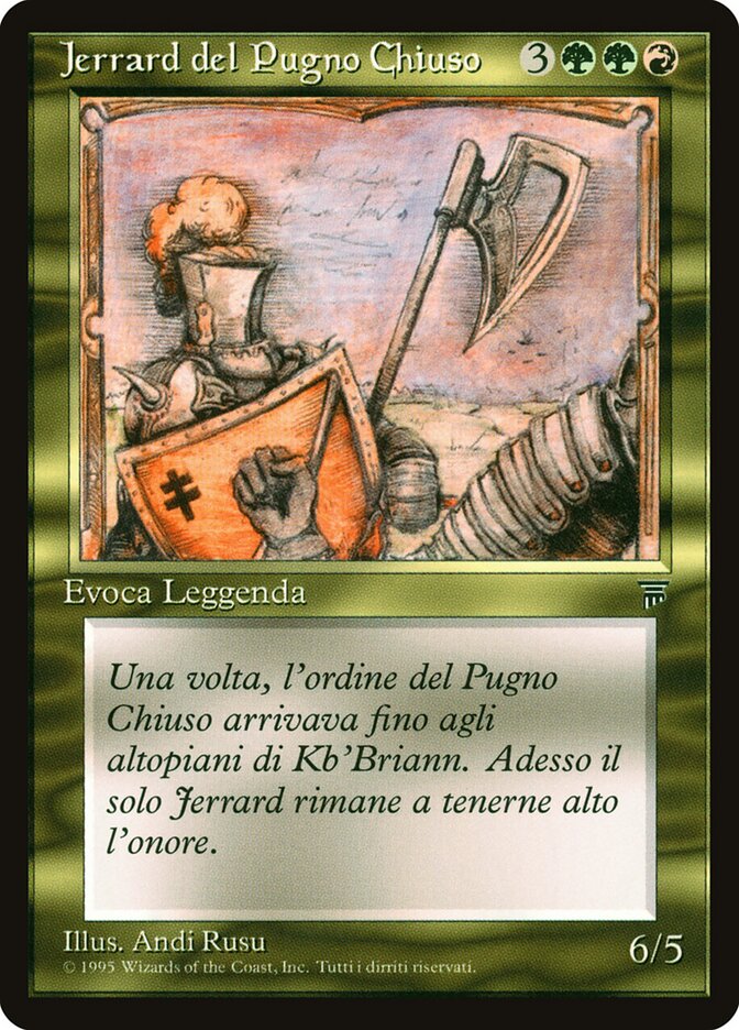 Jerrard of the Closed Fist, Legends Card Art