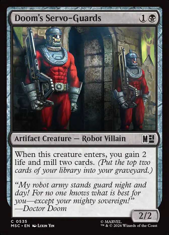 Doom's Servo-Guards, Marvel Super Heroes Commander Card Art