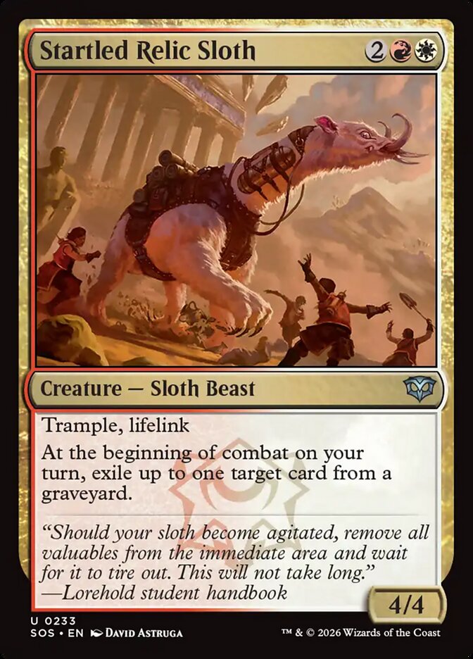Startled Relic Sloth, Secrets Of Strixhaven Card Art