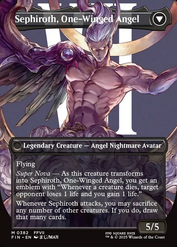 Sephiroth, Fabled SOLDIER // Sephiroth, One-Winged Angel, Final fantasy Card Art