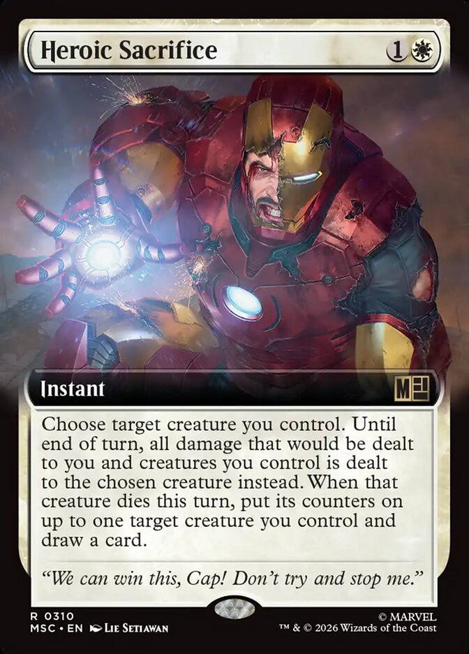 Heroic Sacrifice, Marvel Super Heroes Commander Card Art