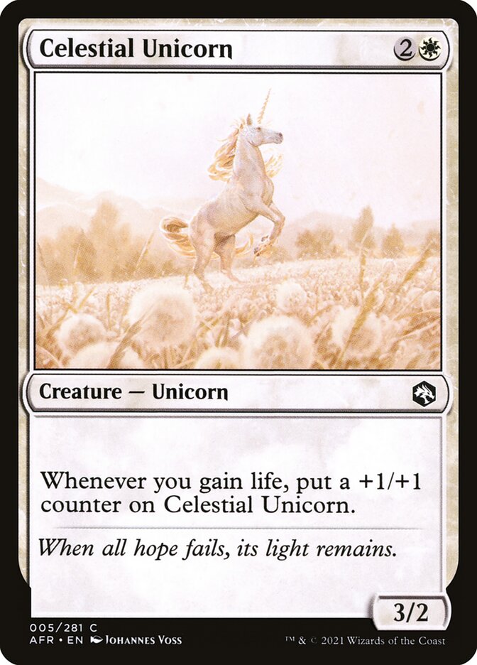 Celestial Unicorn, Adventures In The Forgotten Realms Card Art
