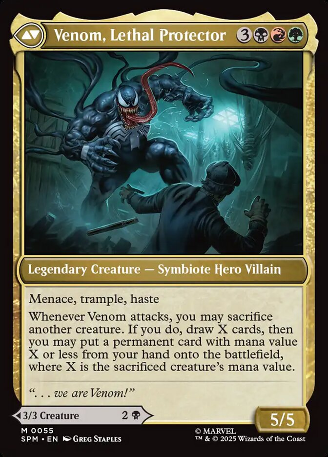 Eddie Brock // Venom, Lethal Protector, Marvel'S Spider-Man Card Art