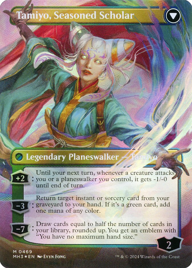 Tamiyo, Inquisitive Student // Tamiyo, Seasoned Scholar, Modern horizons 3 Card Art