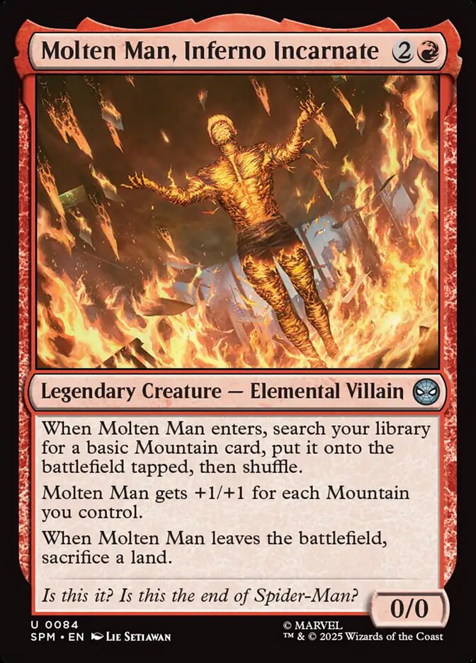 Molten Man, Inferno Incarnate, Marvel'S Spider-Man Card Art