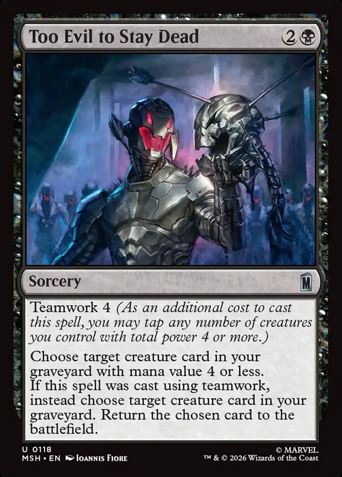 Too Evil to Stay Dead, Marvel Super Heroes Card Art