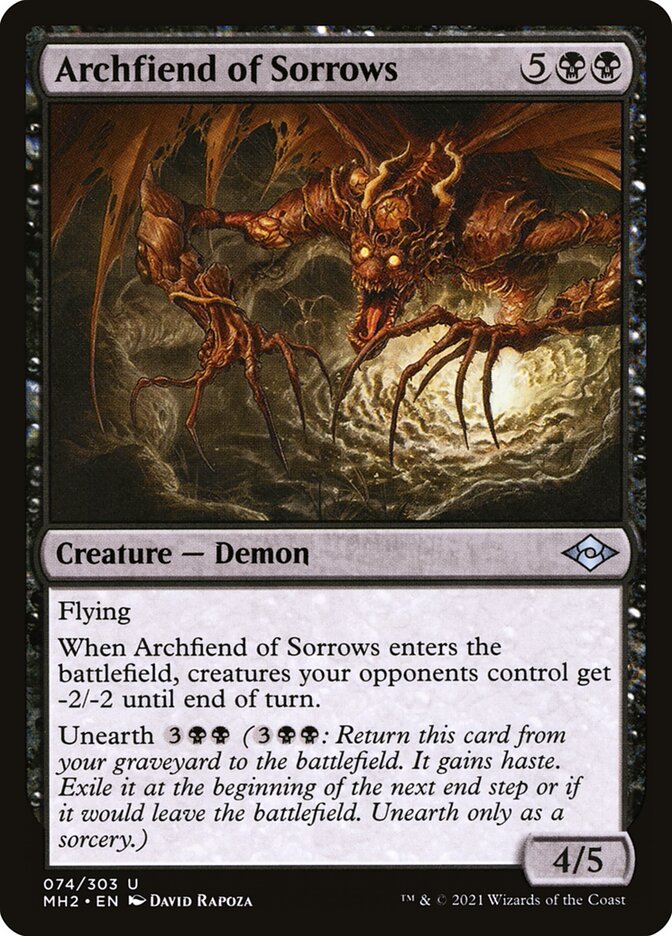 Archfiend of Sorrows, Modern horizons 2 Card Art