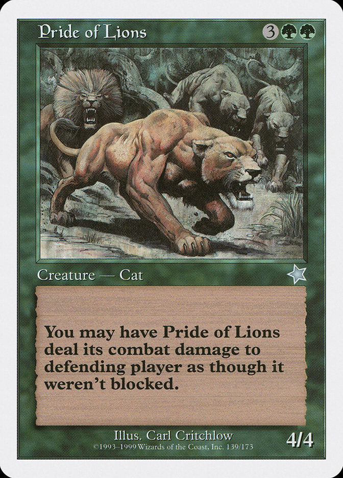 Pride of Lions, Starter 1999 Card Art
