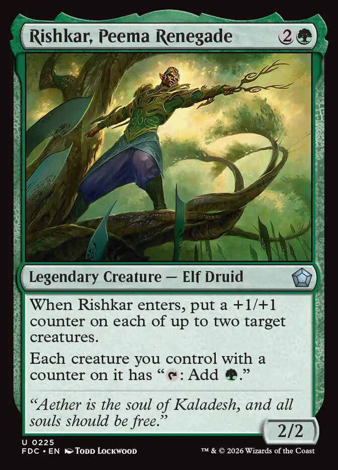 Rishkar, Peema Renegade, Foundations Commander Card Art