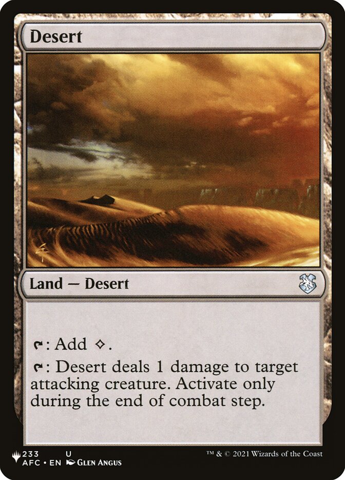 Desert, The List Card Art