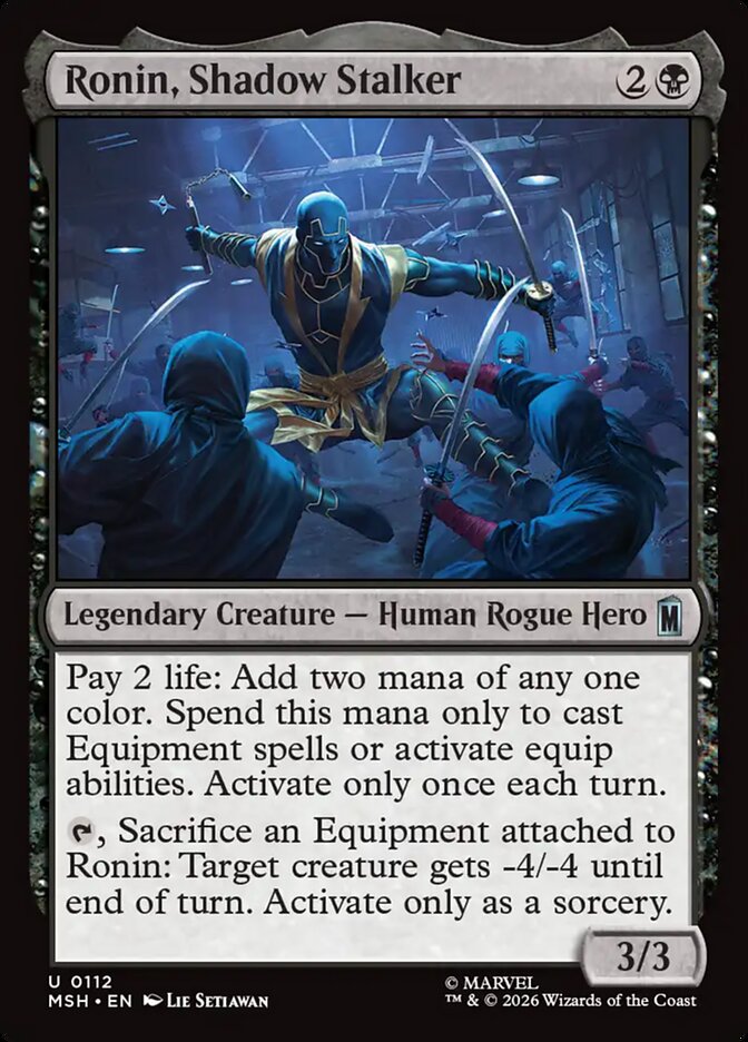 Ronin, Shadow Stalker, Marvel Super Heroes Card Art