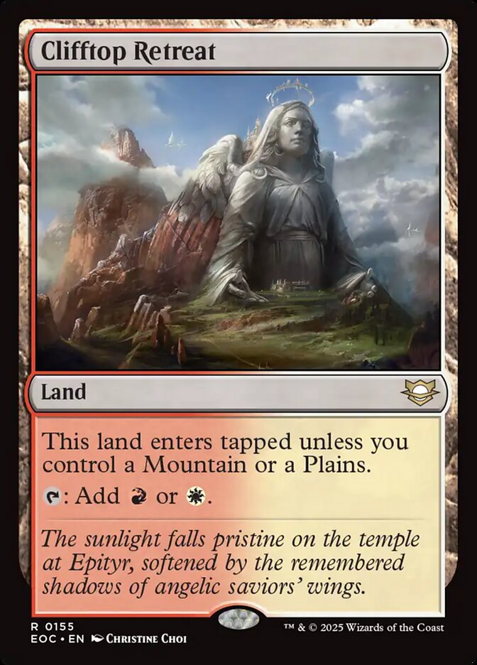 Clifftop Retreat, Edge Of Eternities Commander Card Art