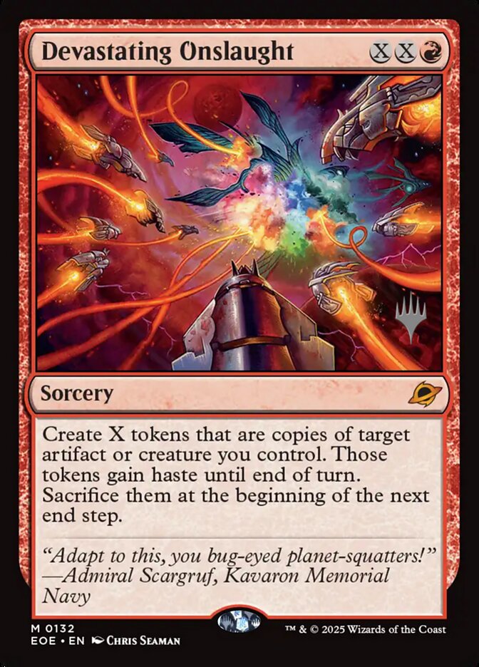 Devastating Onslaught, Edge Of Eternities Promos Card Art