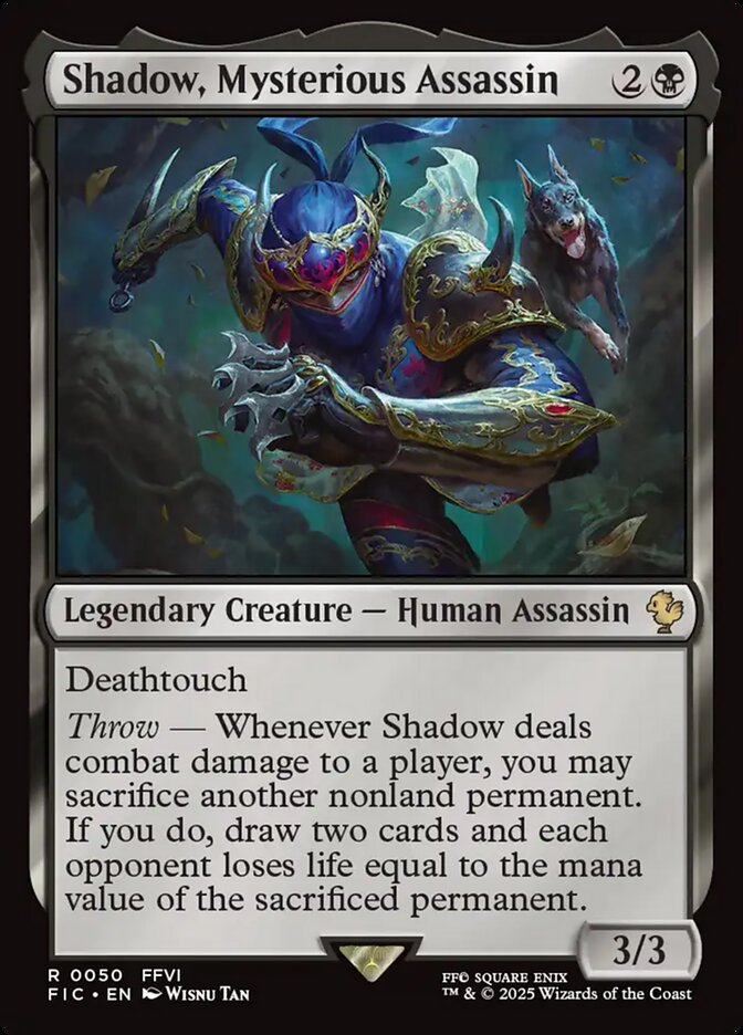 Shadow, Mysterious Assassin, Final fantasy commander Card Art
