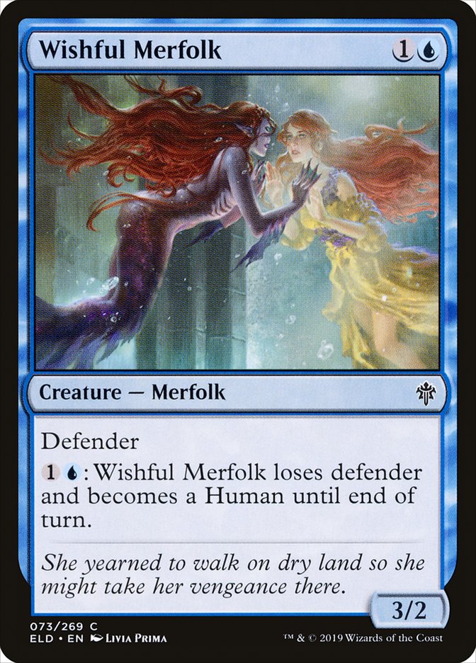 Wishful Merfolk, Throne Of Eldraine Card Art