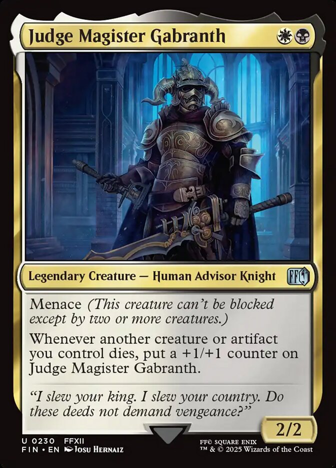 Judge Magister Gabranth, Final fantasy Card Art