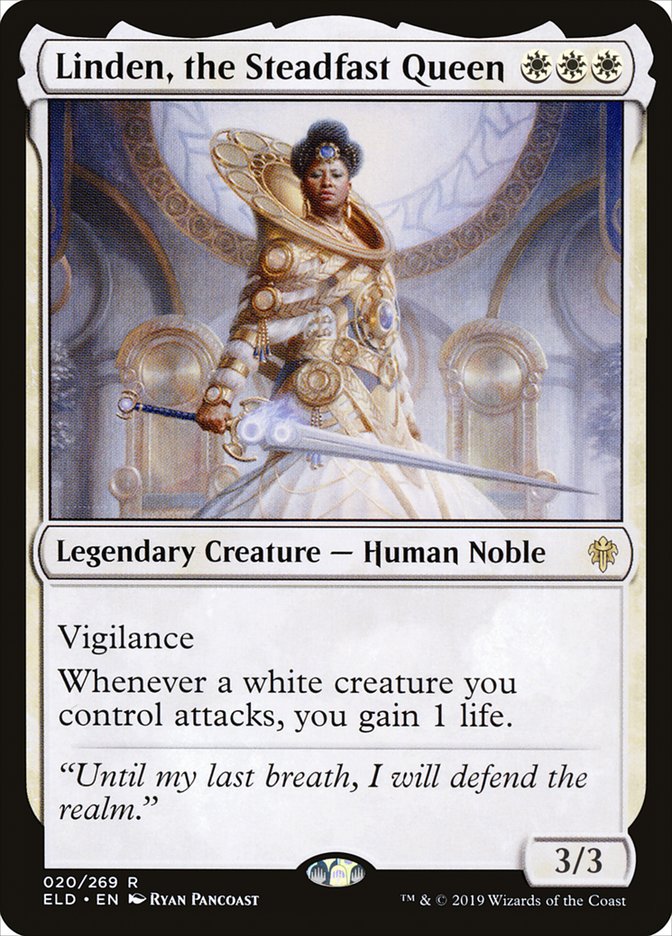 Linden, the Steadfast Queen, Throne of eldraine Card Art