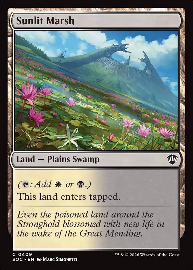 Sunlit Marsh, Secrets Of Strixhaven Commander Card Art