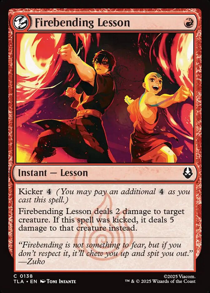 Firebending Lesson, Avatar: The Last Airbender Card Art