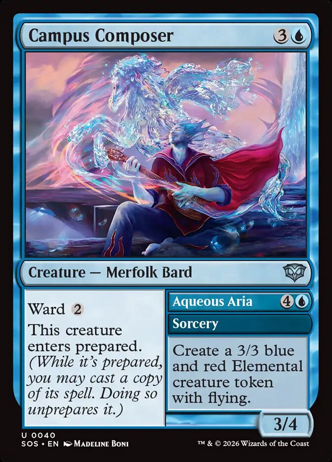 Campus Composer // Aqueous Aria, Secrets Of Strixhaven Card Art