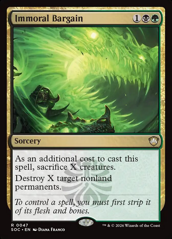 Immoral Bargain, Secrets Of Strixhaven Commander Card Art