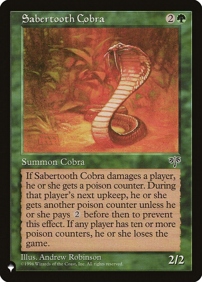 Sabertooth Cobra, The List Card Art