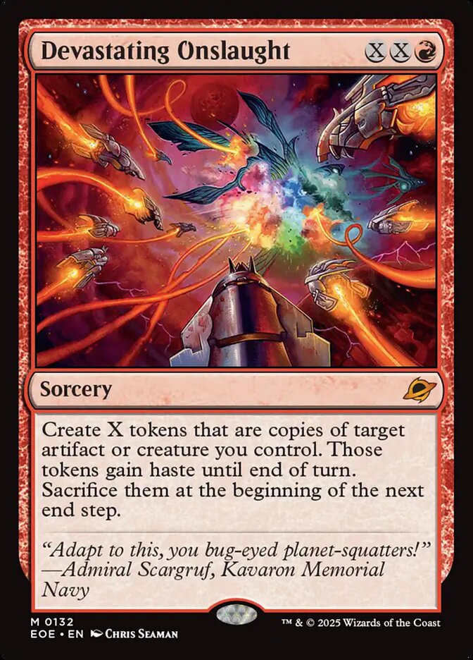 Devastating Onslaught, Edge of eternities Card Art