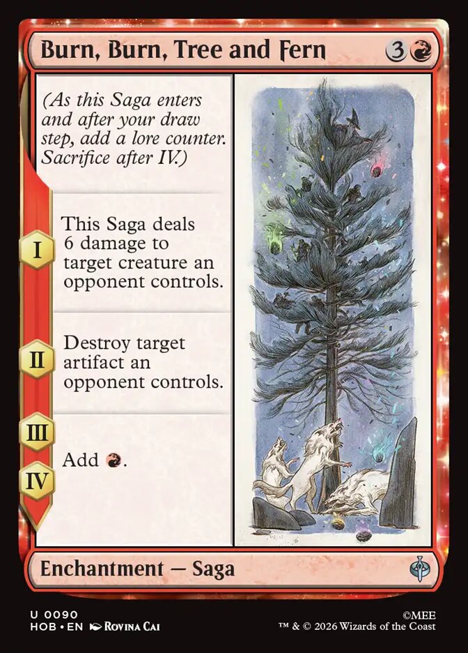 Burn, Burn, Tree and Fern, The Hobbit Card Art