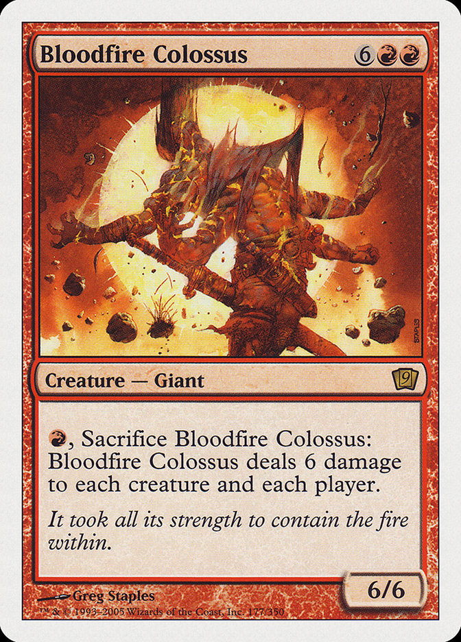 Bloodfire Colossus, Ninth edition Card Art