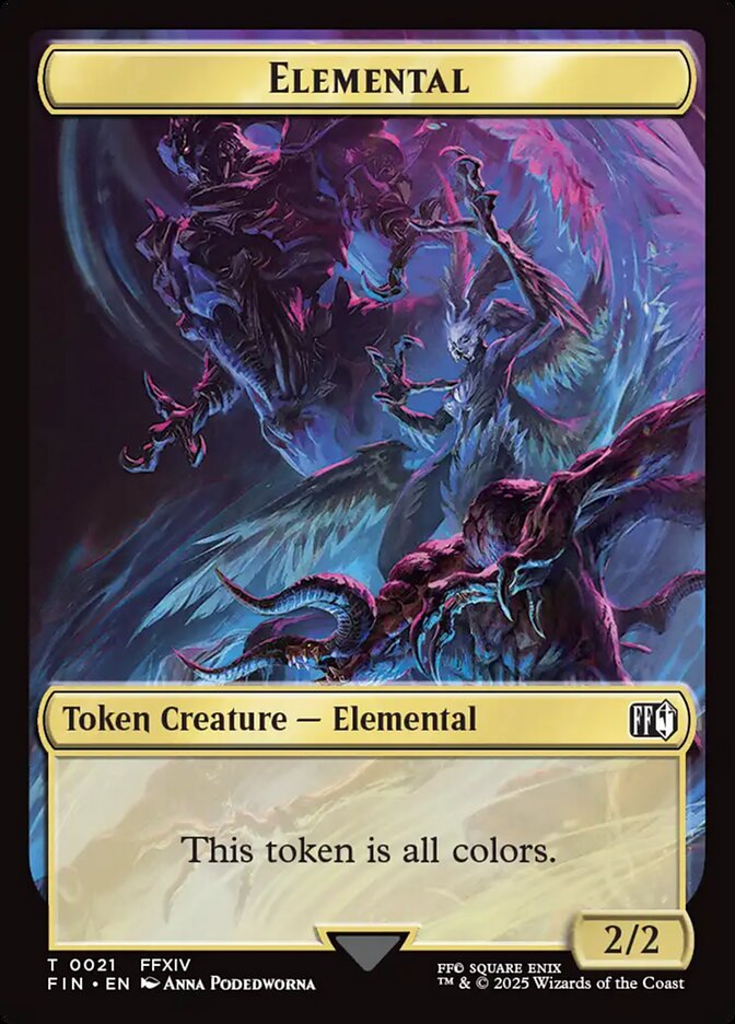 Elemental, Final fantasy tokens Card Art