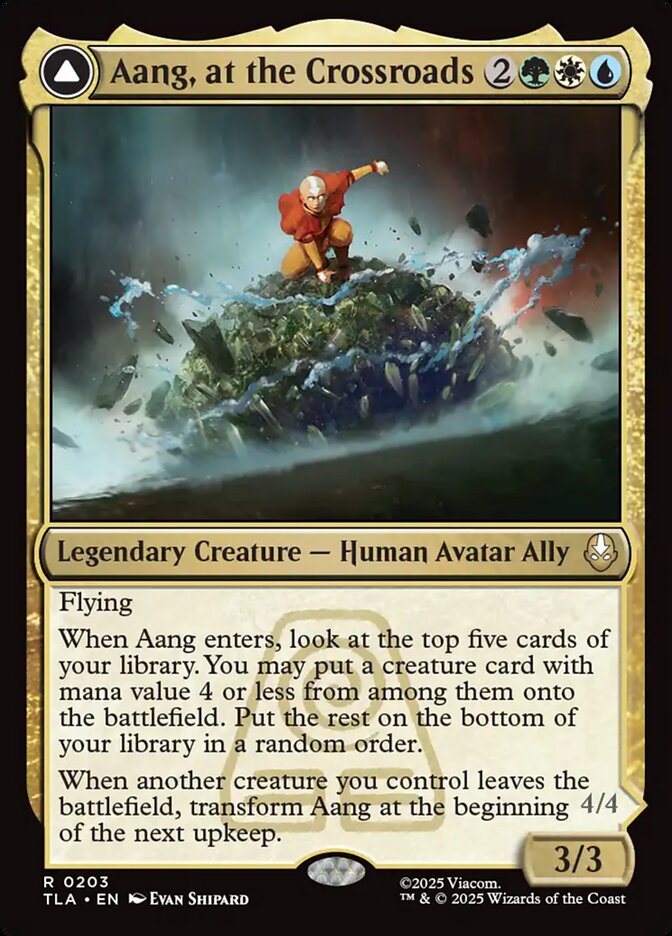 Aang, at the Crossroads // Aang, Destined Savior, Avatar: The Last Airbender Card Art