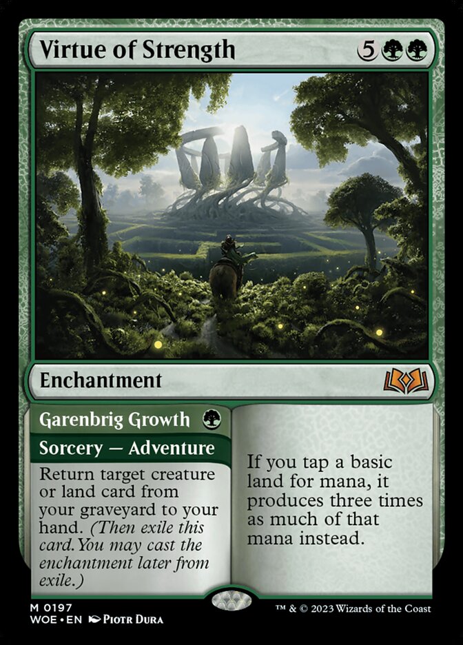 Virtue of Strength // Garenbrig Growth, Wilds Of Eldraine Card Art