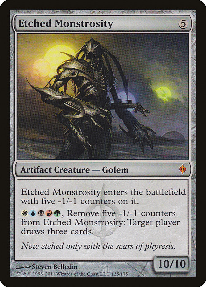 Etched Monstrosity, New Phyrexia Card Art