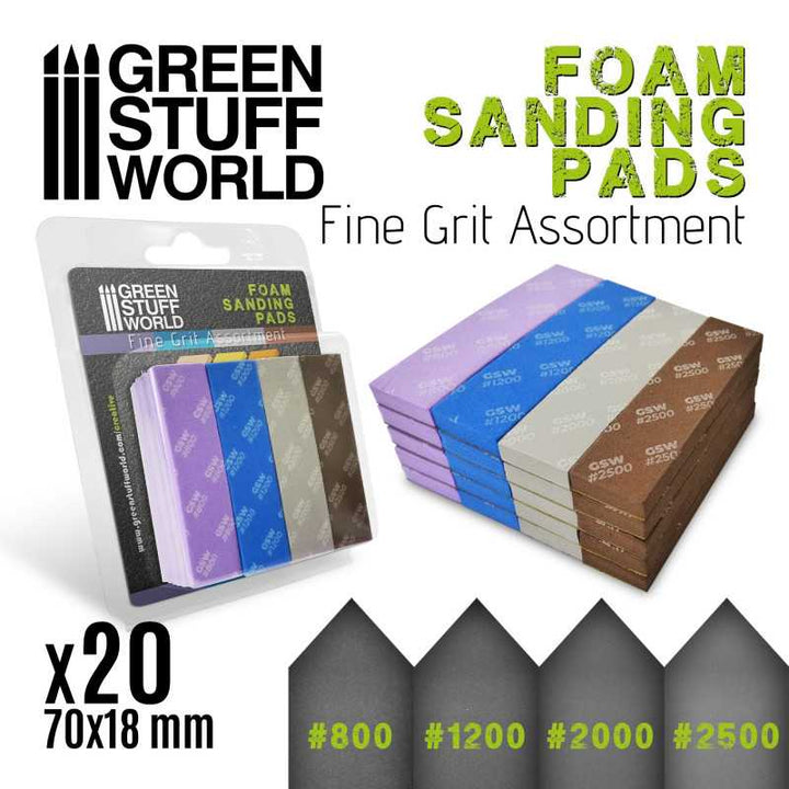 Green Stuff World - Foam Sanding Pads - Fine Grit