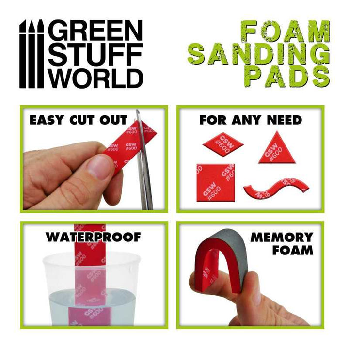 Green Stuff World - Foam Sanding Pads - Fine Grit