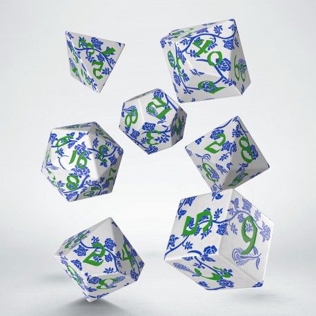 Q Workshop - Dice - RPG Set - Full Art: Porcelain