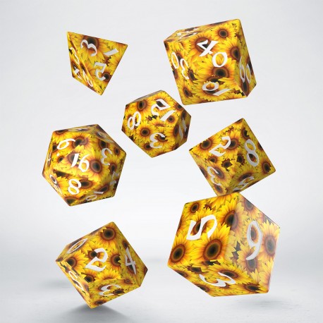 Q Workshop - Dice - RPG Set - Full Art: Sunflower