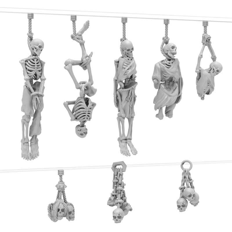 Green Stuff World - 8 Hanging Skeletons