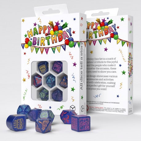Q Workshop - Dice - RPG Set - Happy Birthday: Streamers