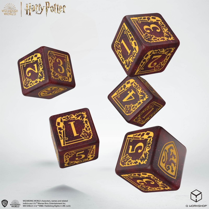 Q Workshop - Dice - Harry Potter Dice & Pouch - Gryffindor