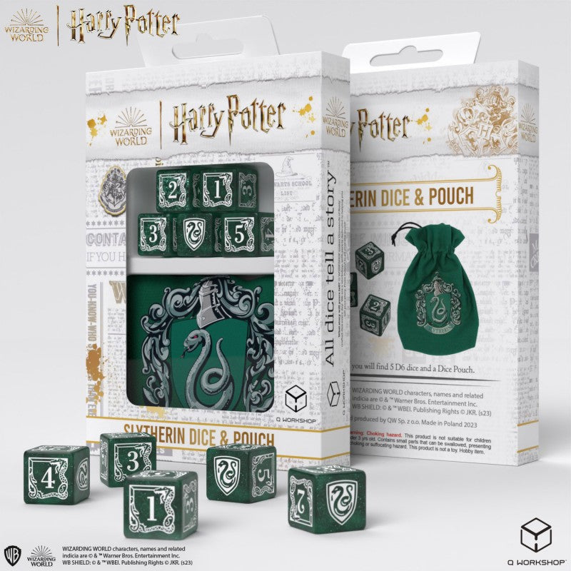 Q Workshop - Dice - Harry Potter Dice & Pouch - Slytherin