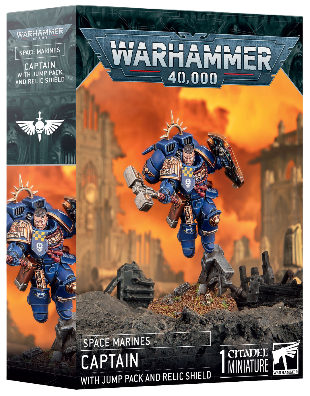 Warhammer: 40K - Space Marines - Captain with Jump Pack and Relic Shield