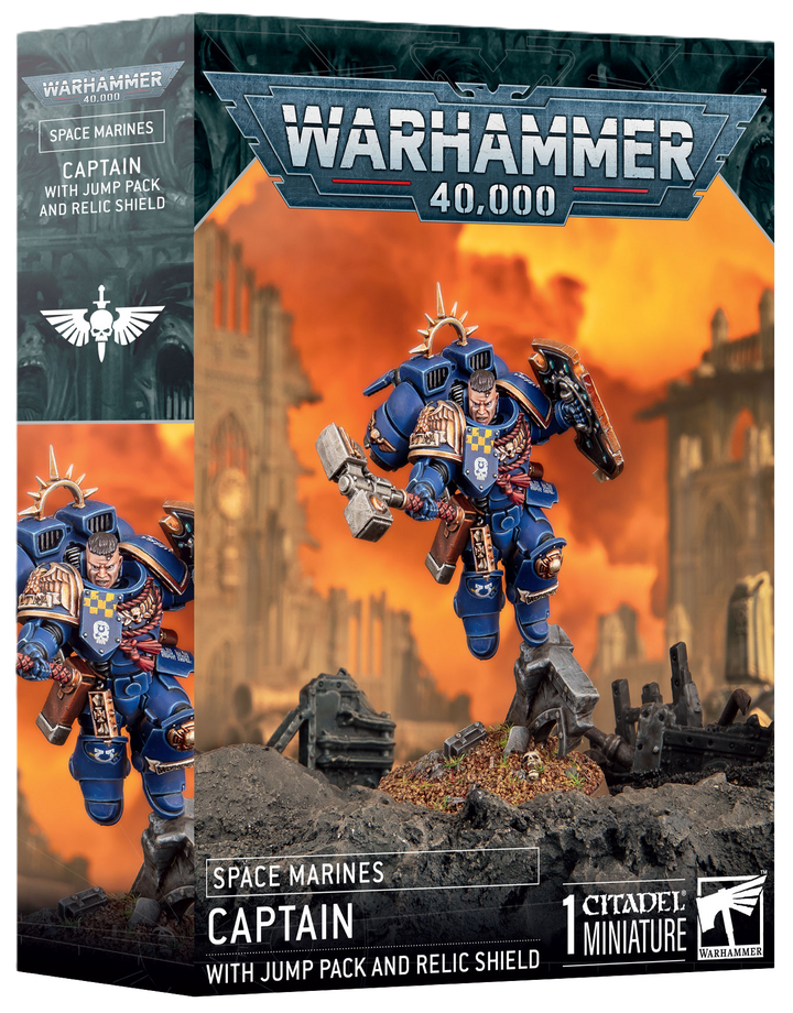 Warhammer: 40K - Space Marines - Captain with Jump Pack and Relic Shield