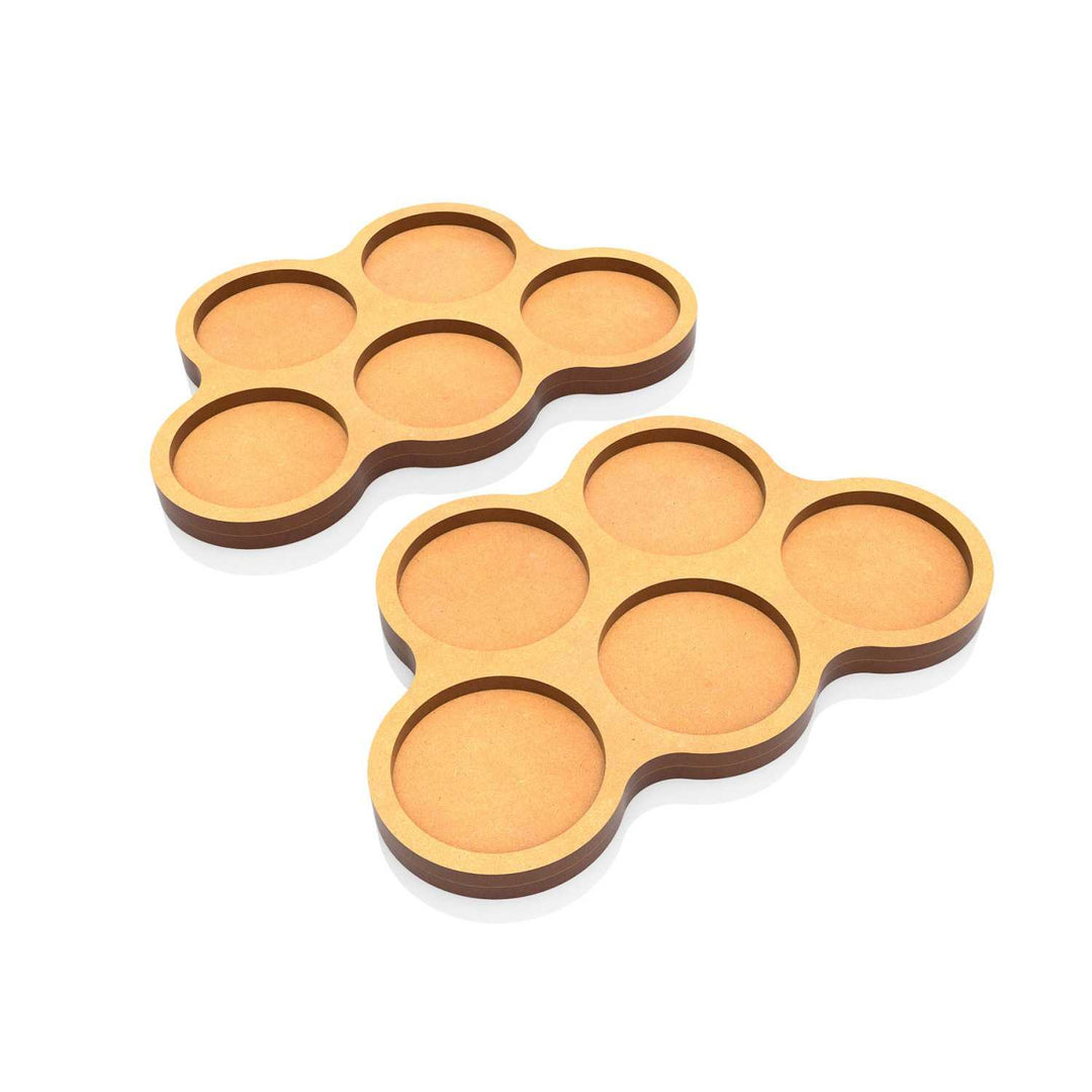 MDF Movement Trays - 28,5mm Skirmish - 5 slot 2-pack