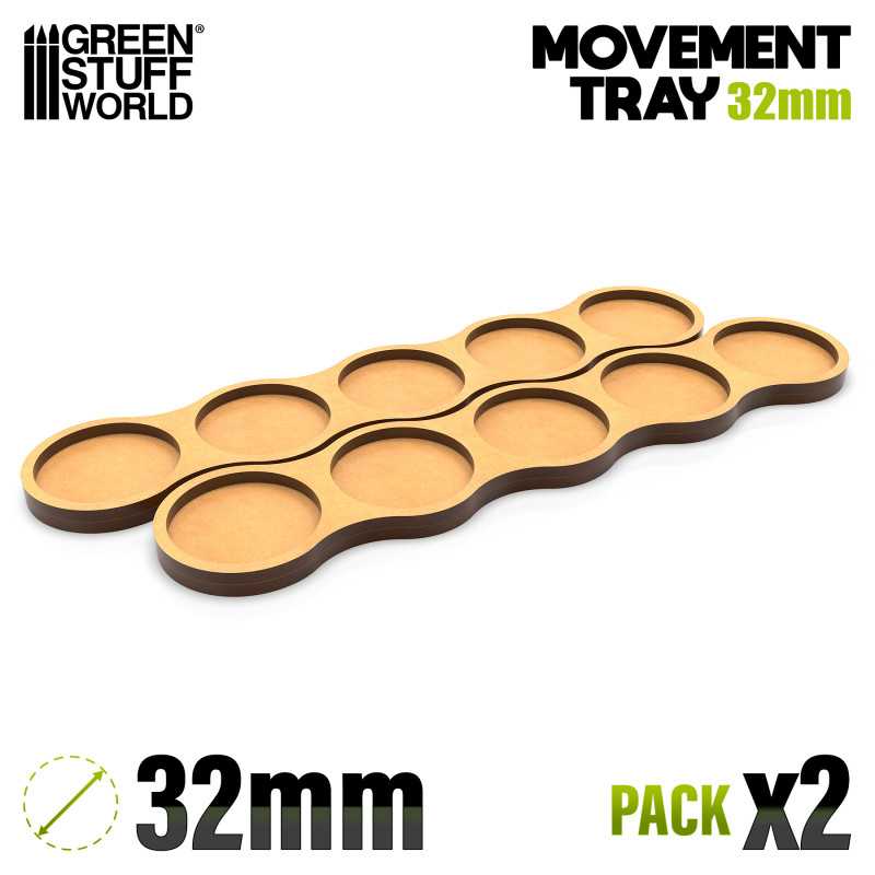 MDF Movement Trays - Skirmish 32mm 5x1 2pack