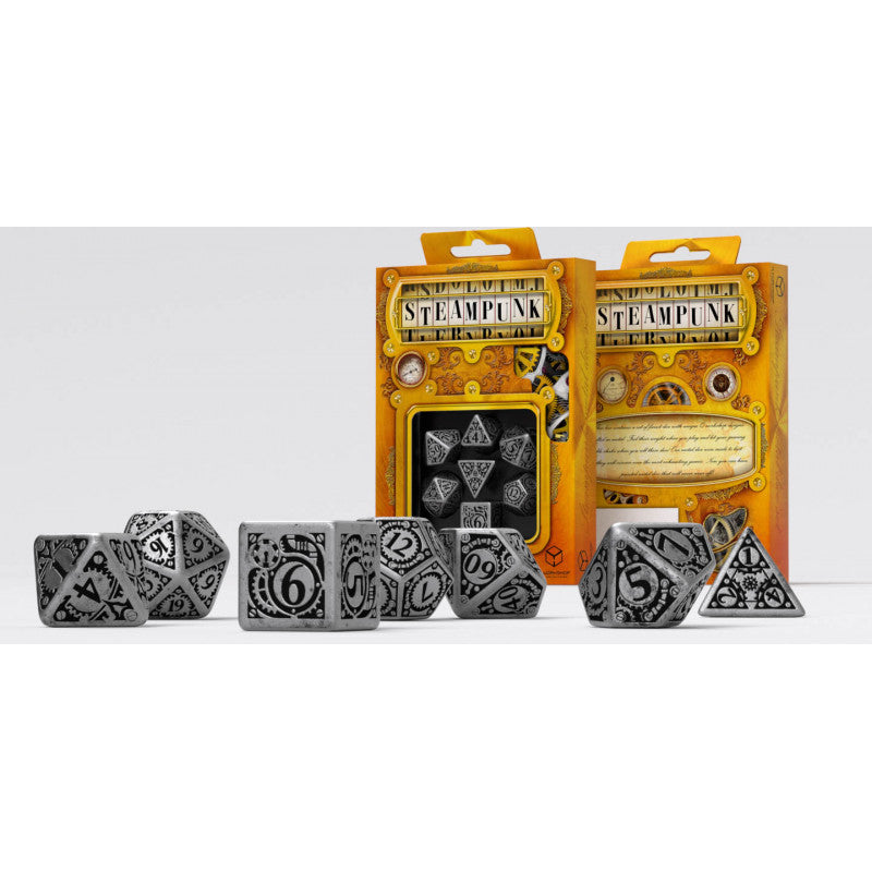 Q Workshop - Dice - RPG Set - Steampunk - Metal