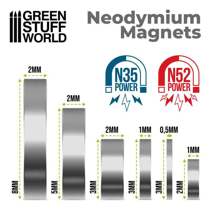 Green Stuff World - Neodymium Magnets - 3x2mm