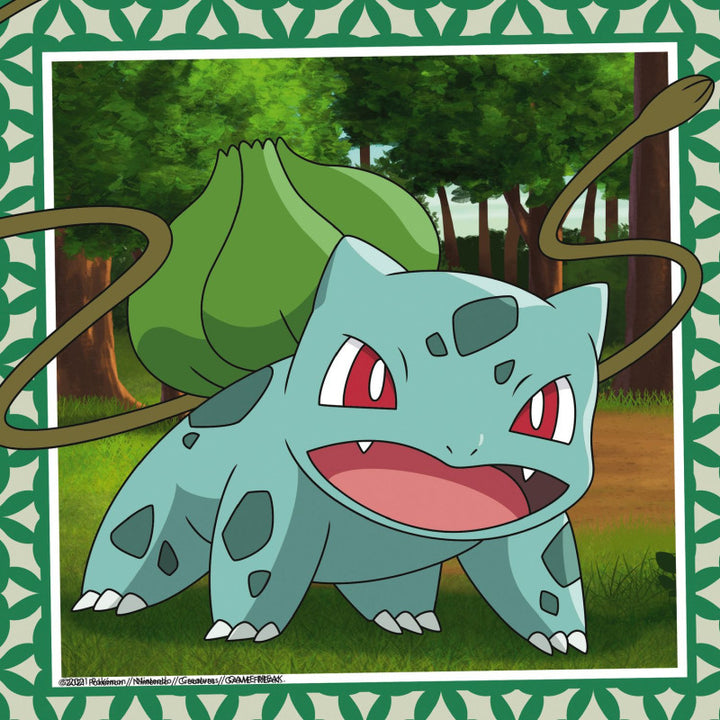 Ravensburger - Puzzle - 3 x 49 - Pokémon: Charmander, Bulbasaur and Squirtle