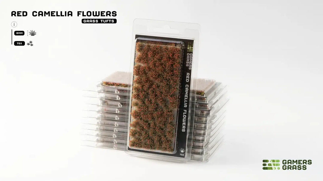 Gamers Grass - Grass Tufts - Red Camellia Flowers 6mm